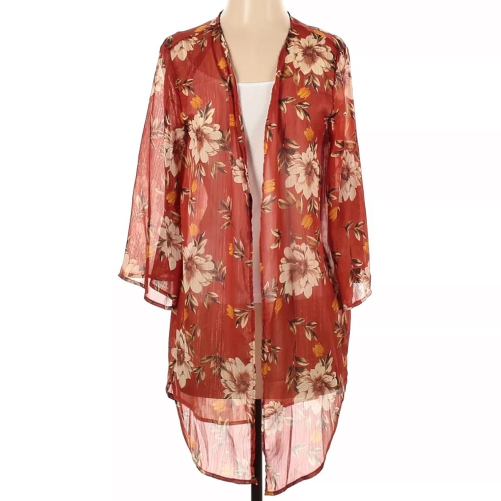 Orange Floral Kimono